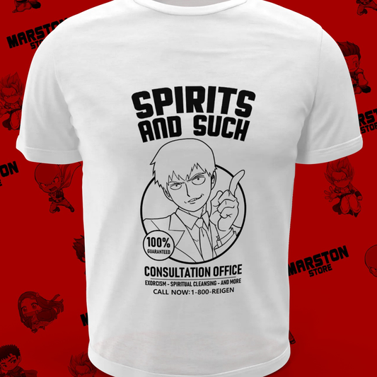 Polera blanca de Mob Psycho 100 con Reigen Arataka