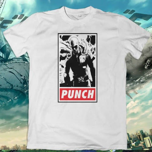 Polera blanca de One Punch Man