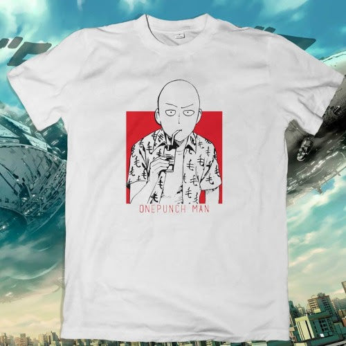 Polera blanca de One Punch Man