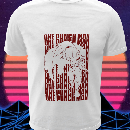 Polera blanca de One Punch Man