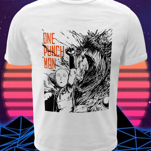 Polera blanca de One Punch Man