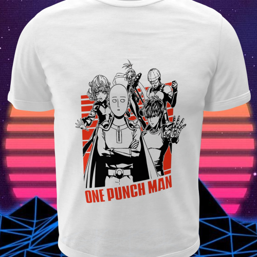 Polera blanca de One Punch Man