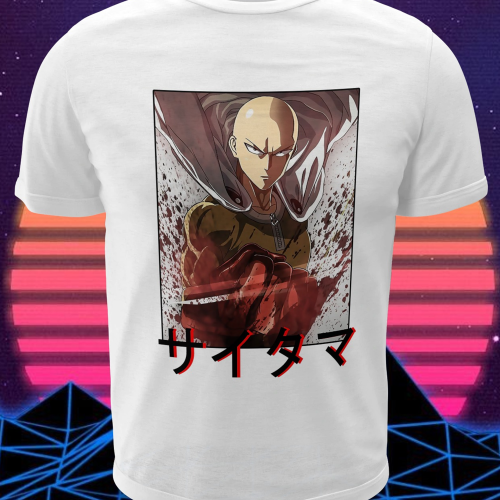 Polera blanca de One Punch Man