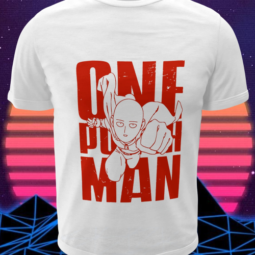 Polera blanca de One Punch Man