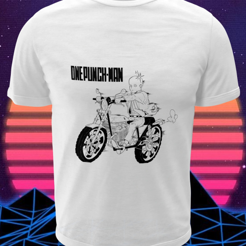 Polera blanca de One Punch Man