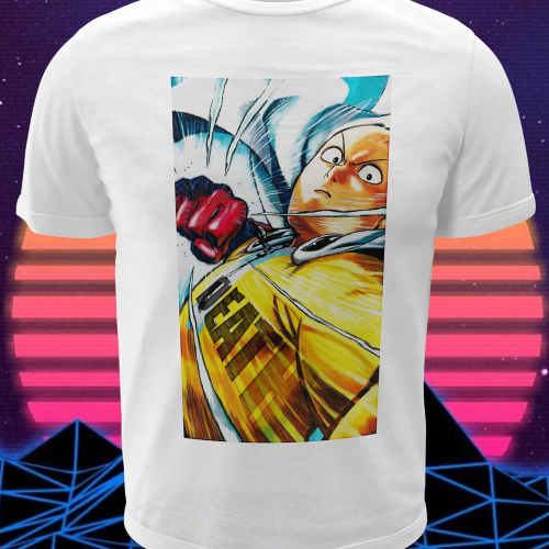 Polera blanca de One Punch Man