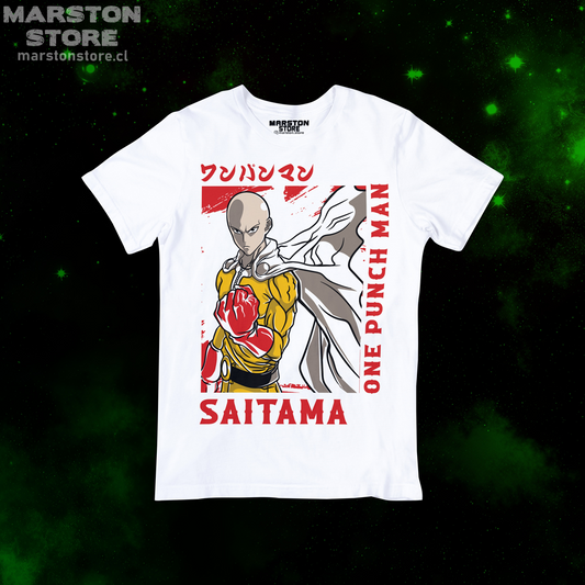 Polera blanca de One Punch Man