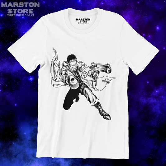Polera blanca de One Punch Man con Zombieman