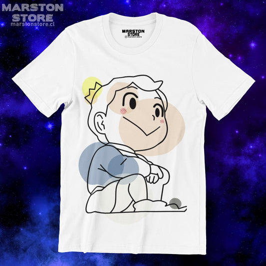 Polera blanca de Ousama Ranking (Ranking of Kings) con Bojji