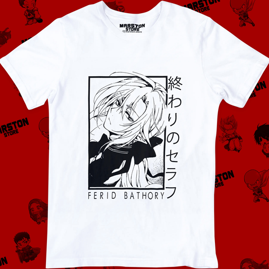Polera blanca de Owari no Seraph con Ferid Bathory