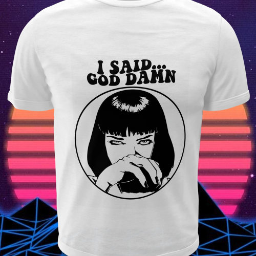 Polera blanca de Pulp Fiction con Mia Wallace