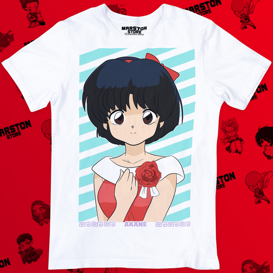 Polera blanca de Ranma ½ con Akane Tendo