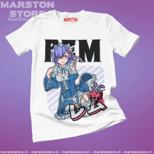 Polera blanca de Re:Zero con Rem