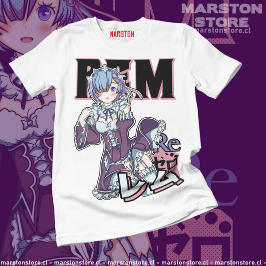 Polera blanca de Re:Zero con Rem