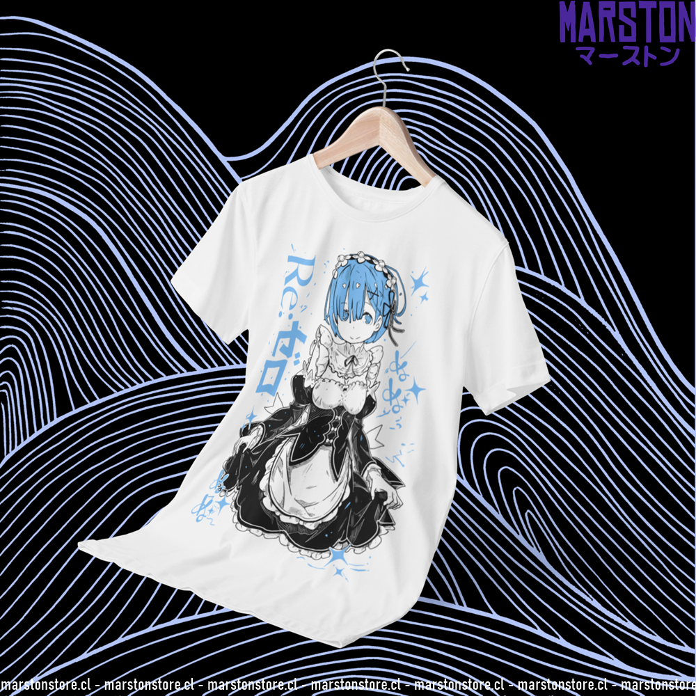Polera blanca de Re:Zero con Rem