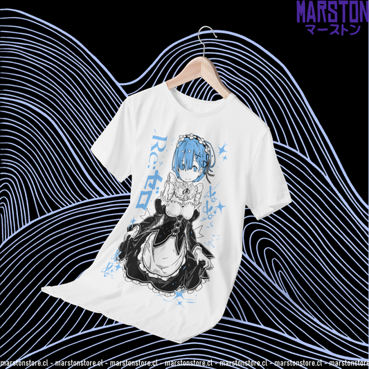 Polera blanca de Re:Zero con Rem