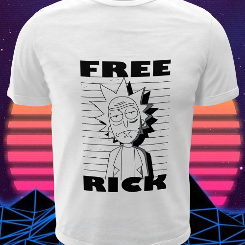 Polera blanca de Rick y Morty