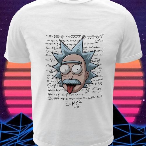 Polera blanca de Rick y Morty