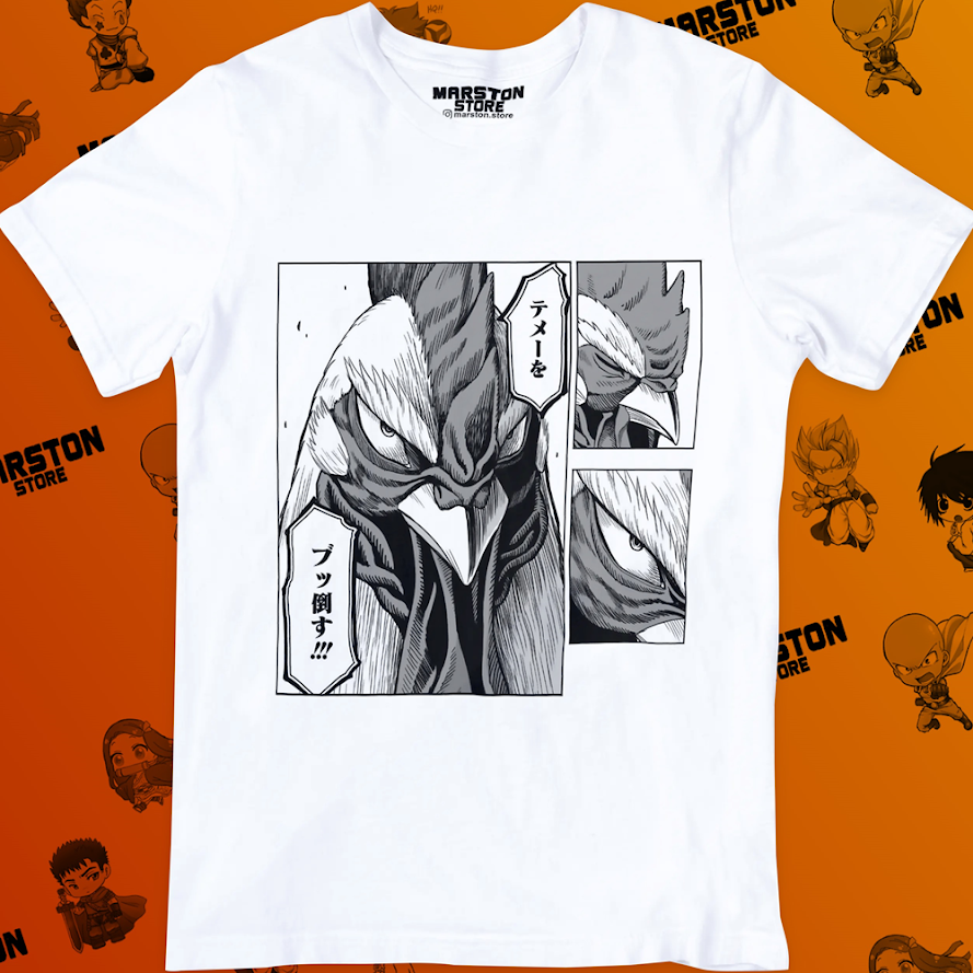 Polera blanca de Rooster Fighter
