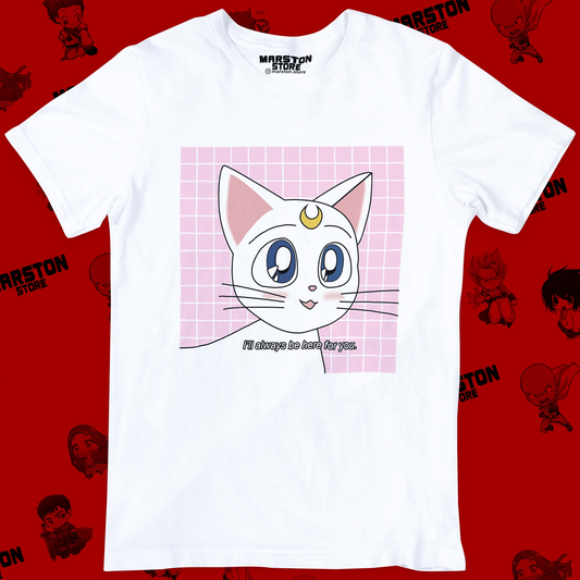 Polera blanca de Sailor Moon con diseño anime