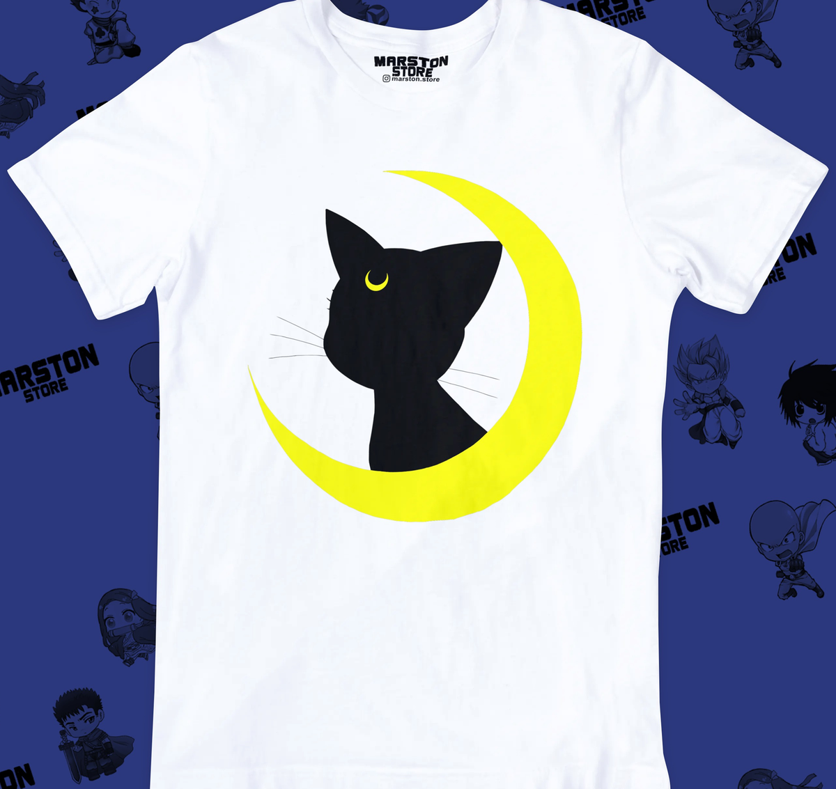 Polera blanca de Sailor Moon con diseño anime