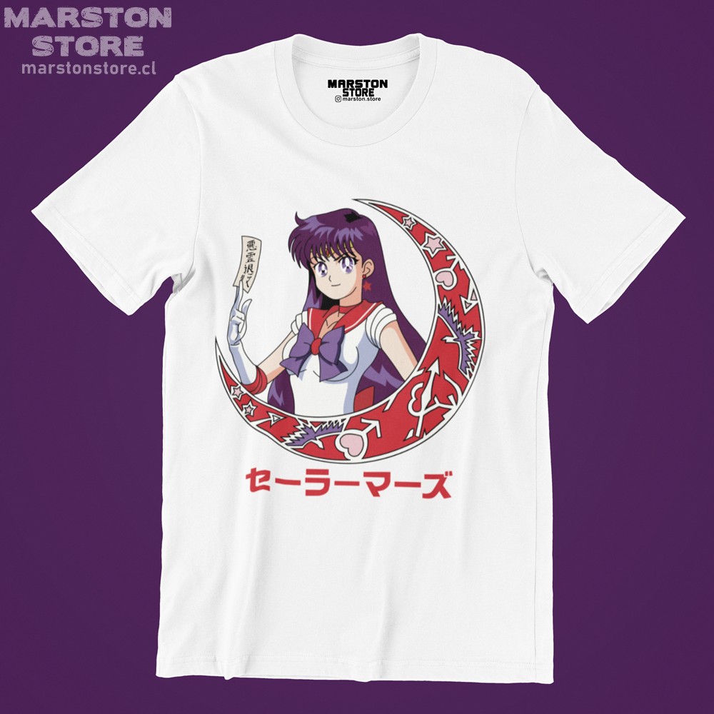 Polera blanca de Sailor Moon con diseño anime