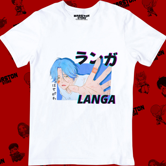Polera blanca de SK∞ / Sk8 the Infinity con Langa Hasegawa
