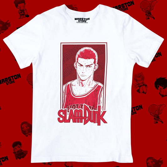 Polera blanca de Slam Dunk con Hanamichi Sakuragi