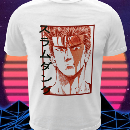 Polera blanca de Slam Dunk con Hanamichi Sakuragi