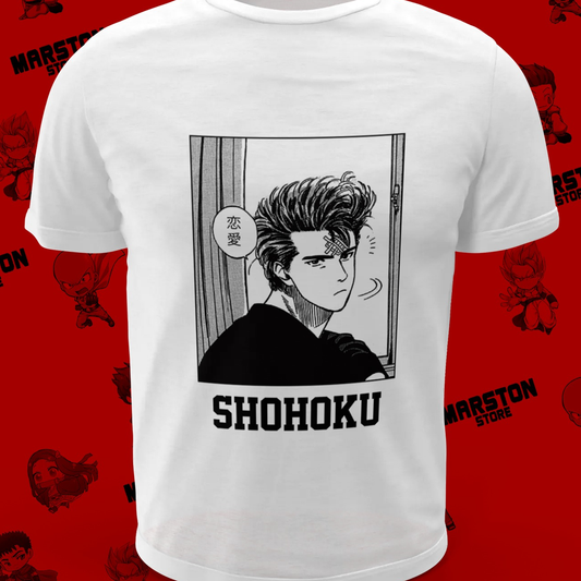 Polera blanca de Slam Dunk con Hanamichi Sakuragi