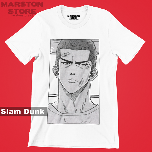Polera blanca de Slam Dunk con Hanamichi Sakuragi