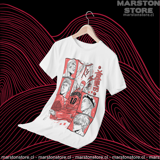 Polera blanca de Slam Dunk del equipo Shohoku
