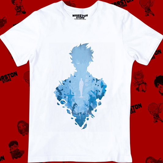 Polera blanca de Solo Leveling con diseño anime
