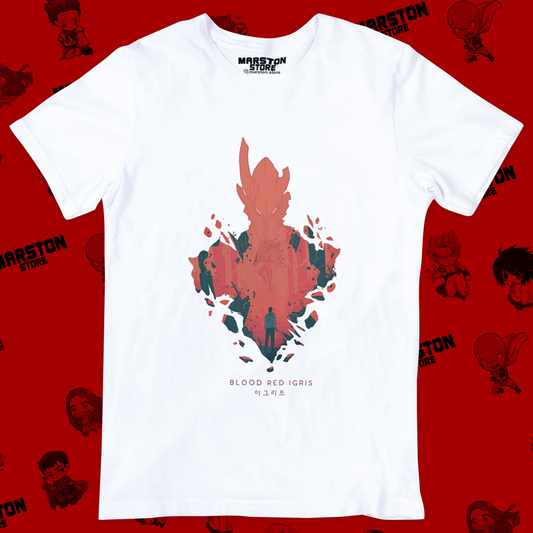 Polera blanca de Solo Leveling con diseño anime