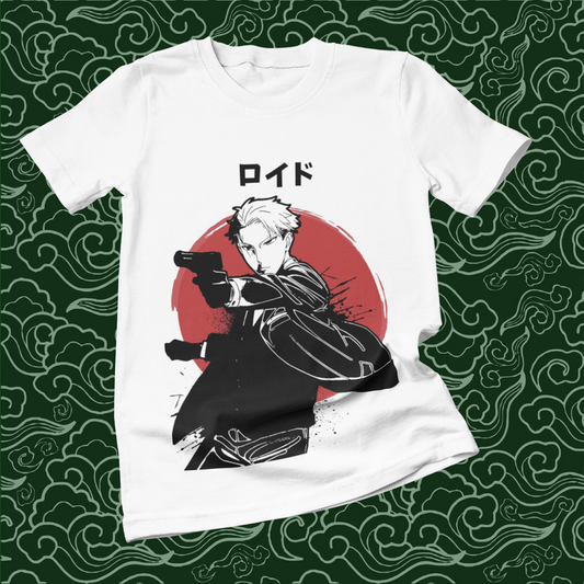 Polera blanca de Spy x Family con Loid Forger