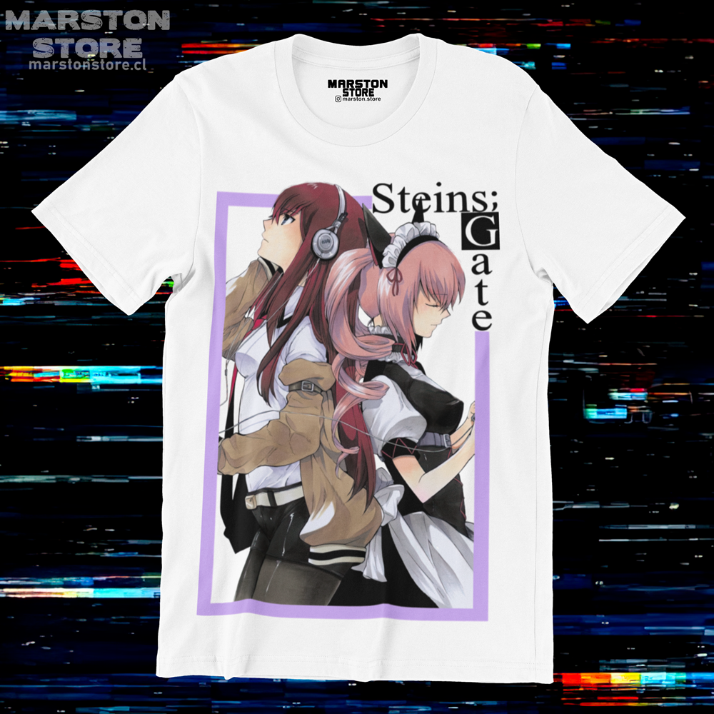 Polera blanca de Steins;Gate con Kurisu Makise y Faris NyanNyan
