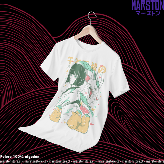 Polera blanca de Studio Ghibli: El viaje de Chihiro (Spirited Away) con Haku