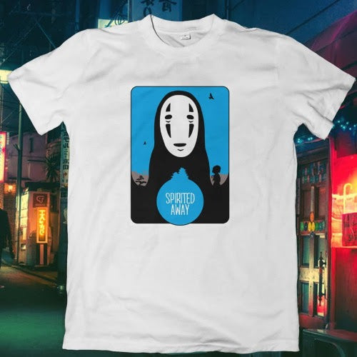 Polera blanca de Studio Ghibli: El viaje de Chihiro (Spirited Away) con No-Face (Sin Cara/Kaonashi)