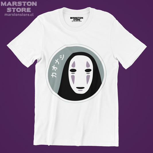 Polera blanca de Studio Ghibli: El viaje de Chihiro (Spirited Away) con No-Face (Sin Cara/Kaonashi)