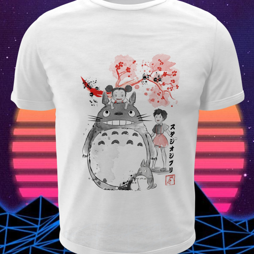 Polera blanca de Studio Ghibli: Mi vecino Totoro (My Neighbor Totoro) con Totoro