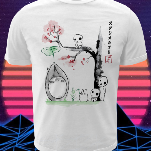 Polera blanca de Studio Ghibli: Mi vecino Totoro (My Neighbor Totoro) con Totoro