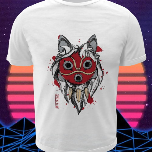 Polera blanca de Studio Ghibli: Princesa Mononoke (Princess Mononoke)