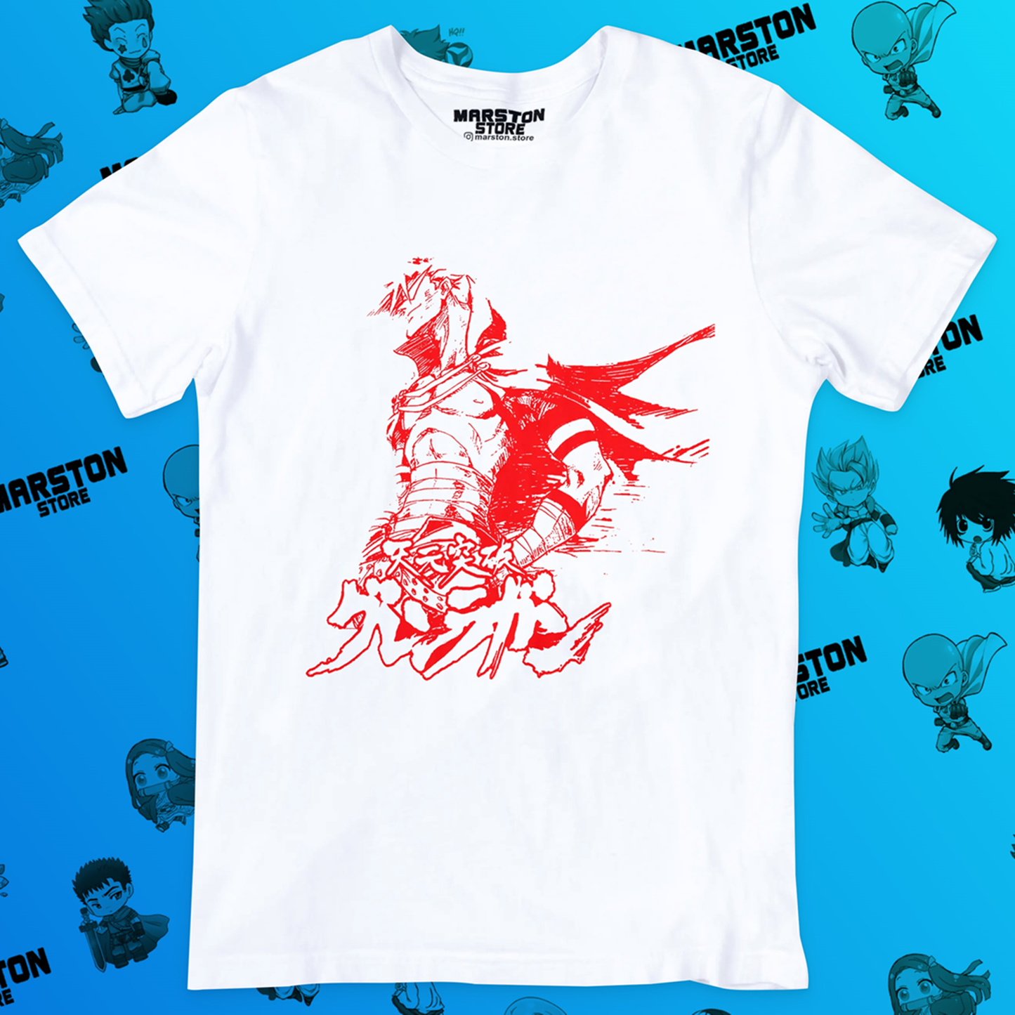Polera blanca de Tengen Toppa Gurren-Lagann con Kamina