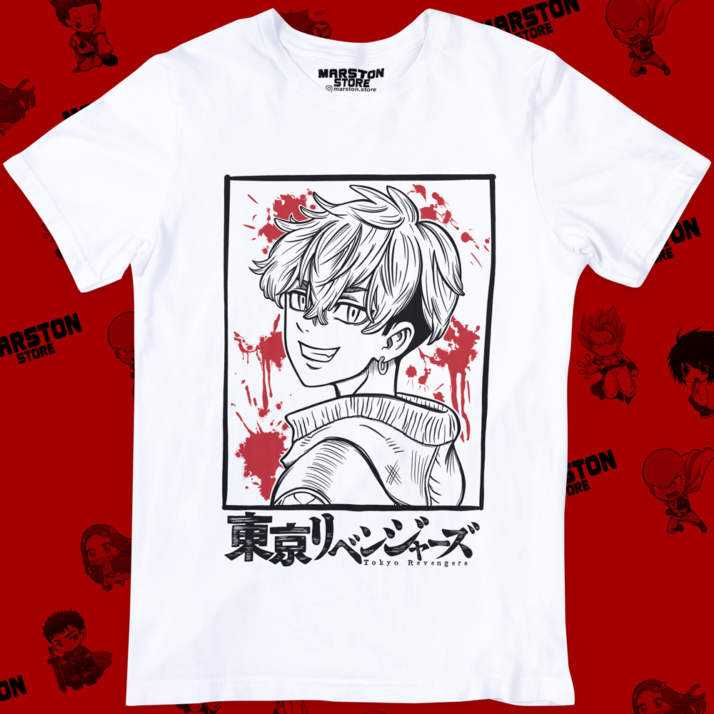 Polera blanca de Tokyo Revengers con Chifuyu Matsuno