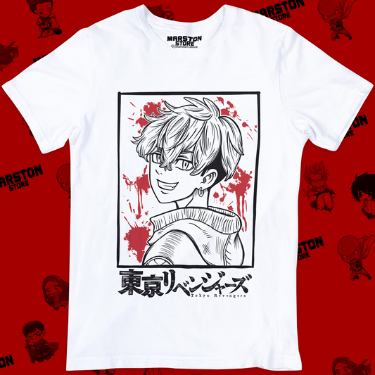Polera blanca de Tokyo Revengers con Chifuyu Matsuno