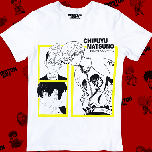 Polera blanca de Tokyo Revengers con Chifuyu Matsuno