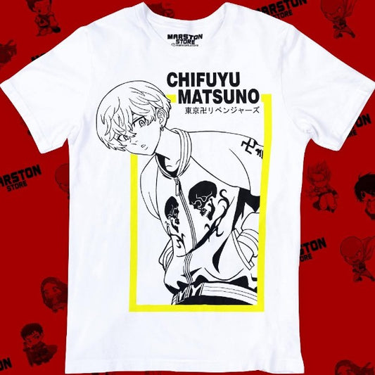 Polera blanca de Tokyo Revengers con Chifuyu Matsuno
