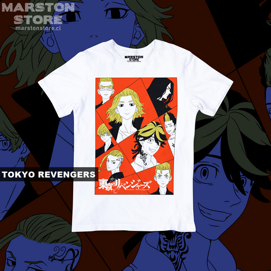 Polera blanca de Tokyo Revengers con diseño anime