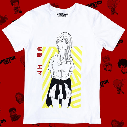 Polera blanca de Tokyo Revengers con Emma Sano