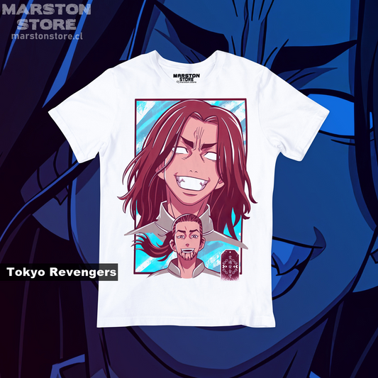 Polera blanca de Tokyo Revengers con Keisuke Baji